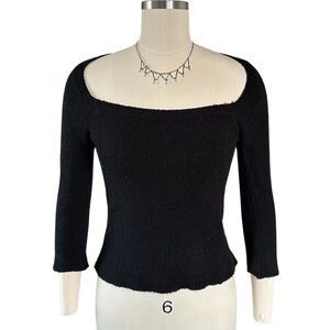 VTG deep square neck knit sweater/top